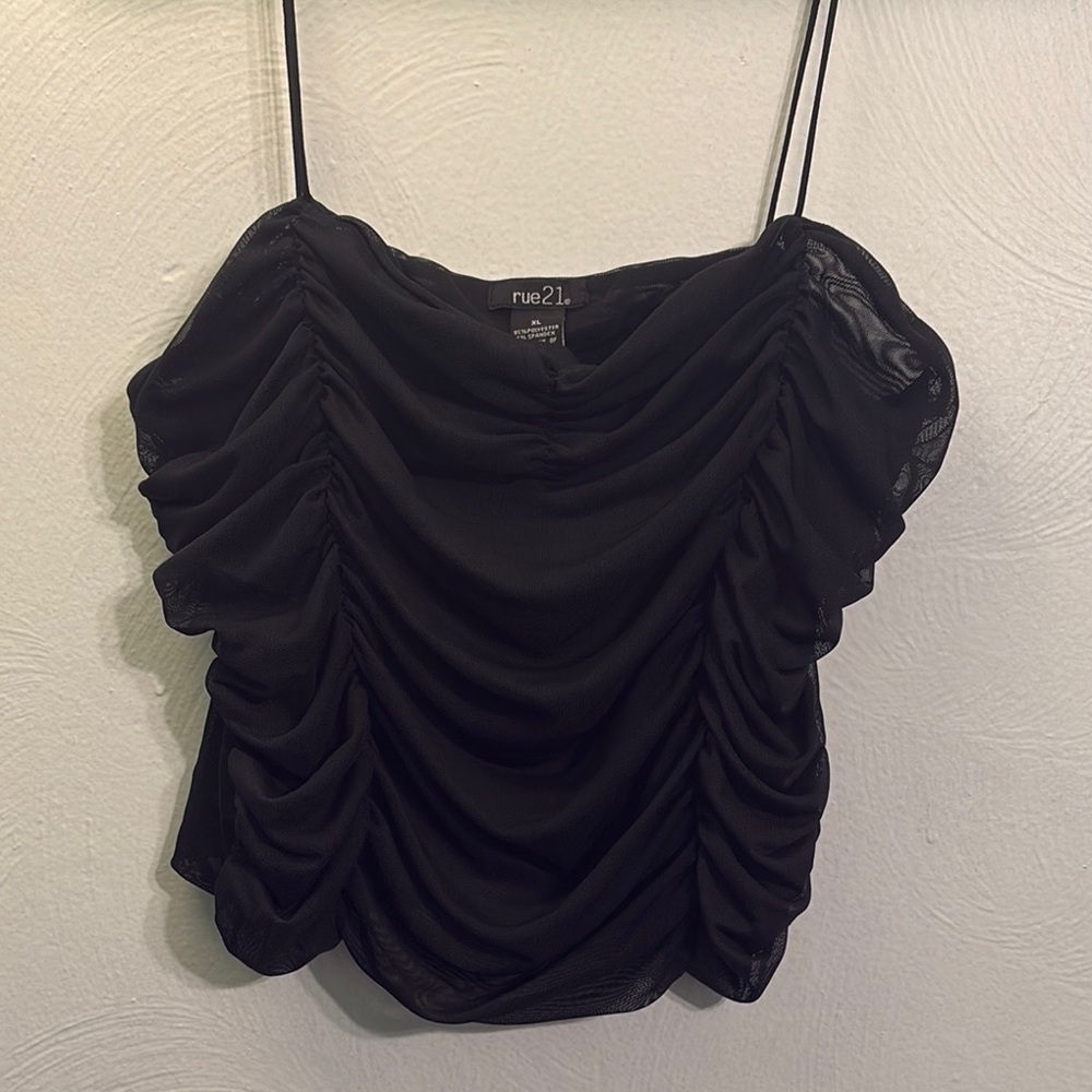 Rue21 Black Ruched Camisole Sleeveless Top